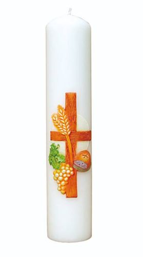 Biała świeca ołtarzowa do procesji z darami O27 - świece ołtarzowe producent