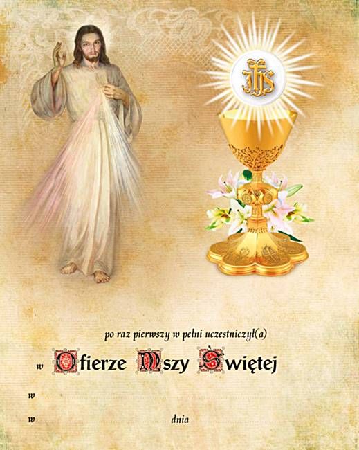 Sklep chrześcijański z pamiątkami I Komunii - produkty sakralne dyplomy