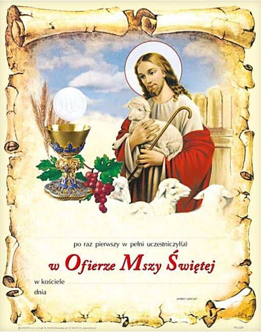 Największy wybór produktów na I Komunię Świętą Obrazki producent KEM Obrazki dla dzieci Pamiątka I Komunii Świętej PK226