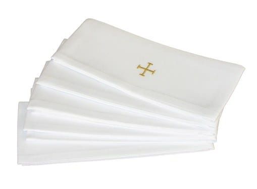 puryfikaterz bawełniany haftowany 9-151-0 złoty krzyż łaciński 40x20 cm bielizna kielichowa e-religijne.pl