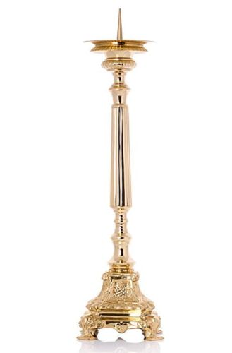 Świecznik lichtarz mosiężny wysoki ołtarzowy 40 cm CA-1037 | lichtarze ołtarzowe mosiężne sklep hurtownia