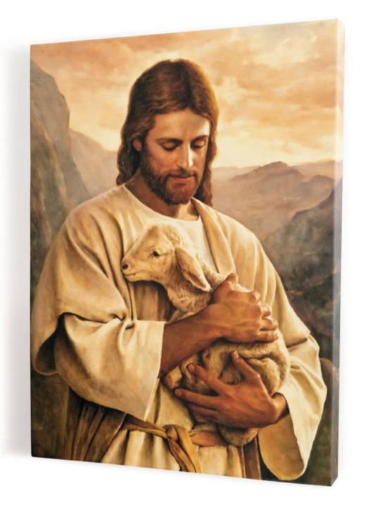 Nowoczesne religijne obrazy na płótnie | Jezus Chrystus Dobry Pasterz - obraz na płótnie canvas 50 x 70