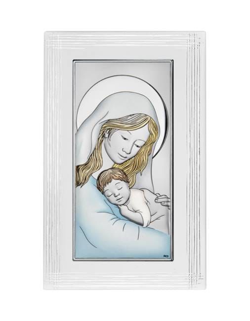 Srebrny obrazek Madonna z Dzieciątkiem na prezent DS58F/1C, 8X13 | srebrne upominki religijne