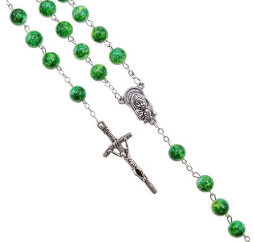Różaniec malachitowy marmurek R323 dewocjonalia
