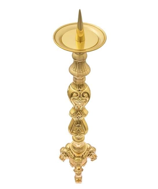Lichtarz kościelny wysoki mosiężny na duże świece 60 cm P145 produkty liturgiczne i sakralne sklep