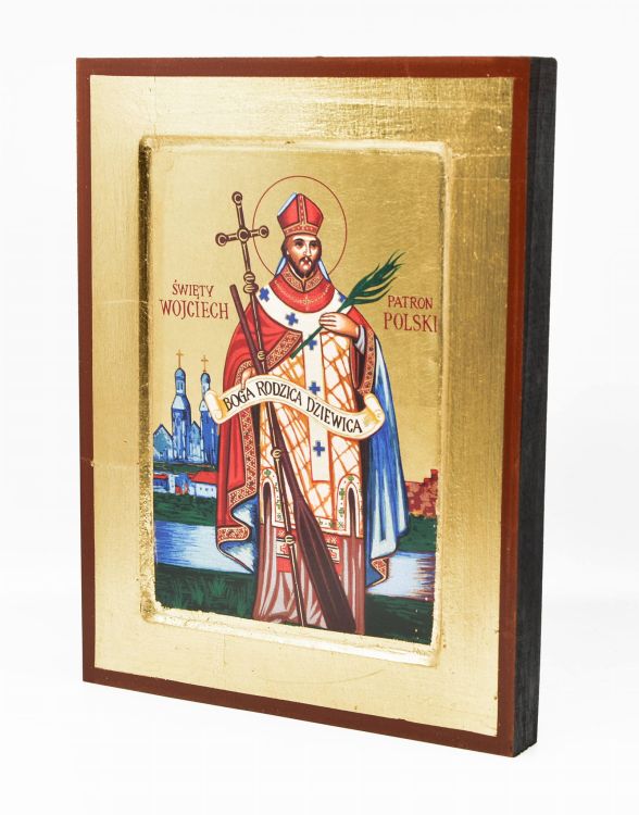 Obrazy i ikony: Święty WOJCIECH patron Polski ikona bizantyjska 24 x 30