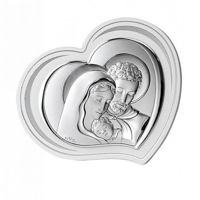 Święta Rodzina obrazek srebrny do postawienia 81296/3, 14X12 sklep chrześcijański