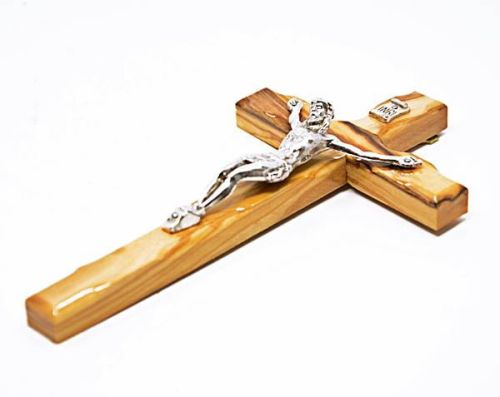 Sklep z dewocjonaliami: Krzyżyk z drzewa oliwnego do powieszenia na ścianę 15 cm ON15/ZC60