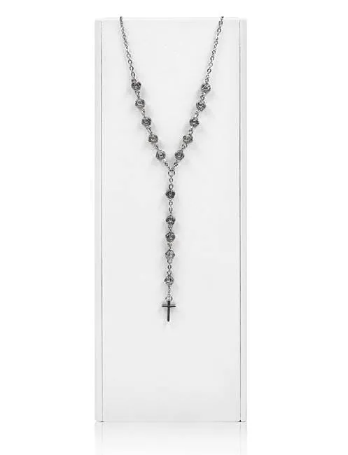 Sklep z różańcami na szyję: Różaniec naszyjnik róże METALLO R1332