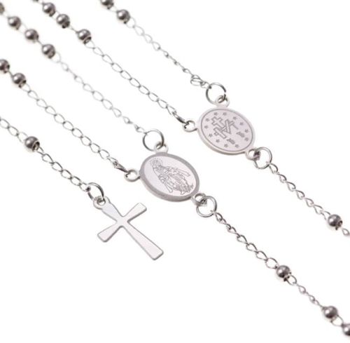 Różaniec na szyję ze stali szlachetnej Stainless Steel RS003 sklep chrześcijański z różańcami dewocjonalia