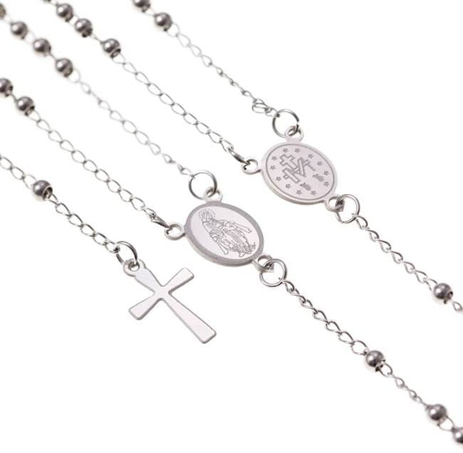 Różaniec na szyję ze stali szlachetnej Stainless Steel RS003 sklep chrześcijański z różańcami dewocjonalia