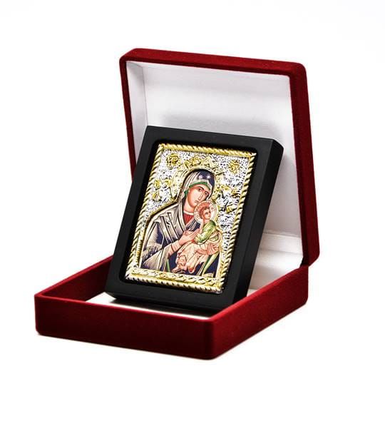 Ikona Matki Bożej Nieustającej Pomocy posrebrzana EM0 /2/ księgarnia religijna