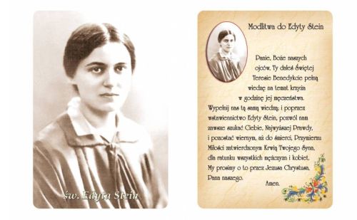 św. Edyta Stein - obrazki z modlitwą (100 sztuk) sklep chrześcijański modlitwy koronki obrazki