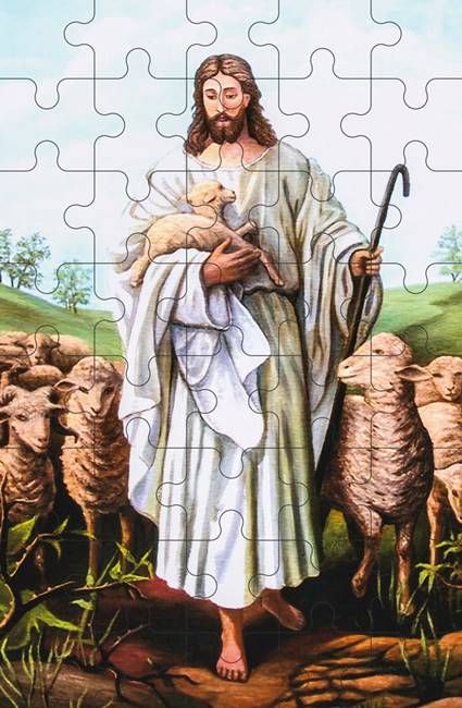 Puzzle "Jezus Dobry Pasterz" sklep chrześcijański