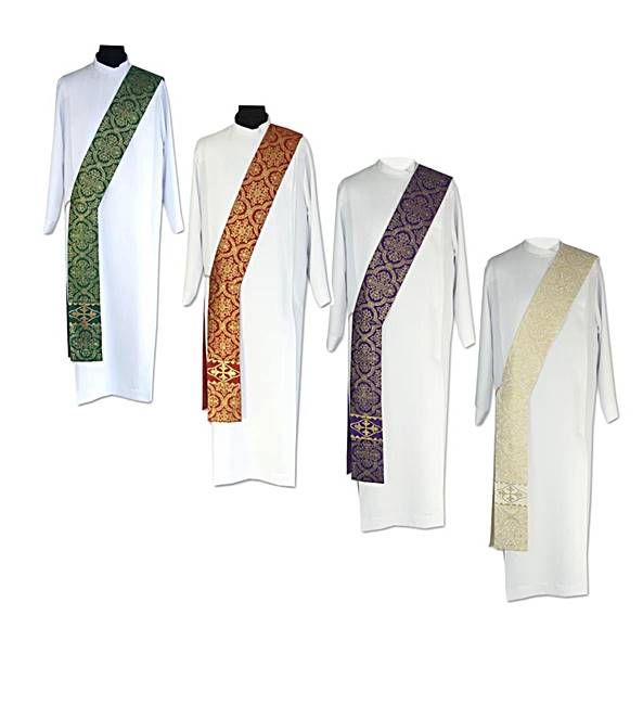 Szaty liturgiczne dla diakonów: Stuły dla diakona - zestaw 4 kolory na cały rok liturgiczny