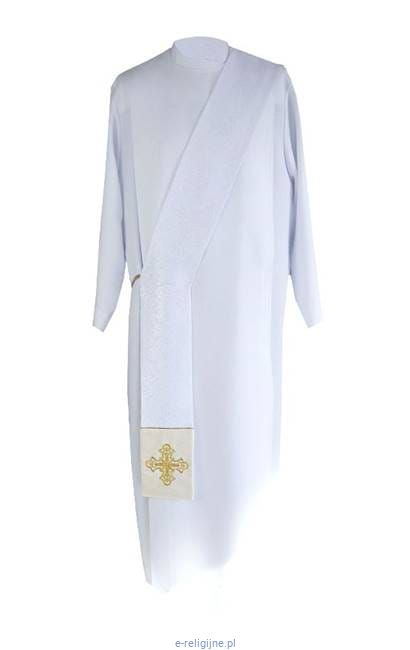 Biała stuła dla diakona 47D-B szaty liturgiczne producent KORBIK ALBA ASGA