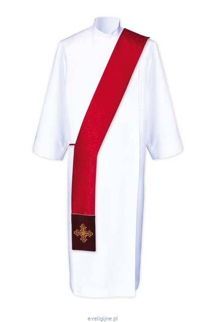 Czerwona stuła dla diakona 47D-CZ sklep hurtownia artykułów liturgicznych