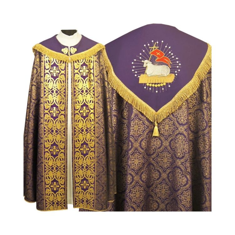 Korbik - szaty liturgiczne: Fioletowa kapa liturgiczna na pogrzeb K281 sklep hurtownia