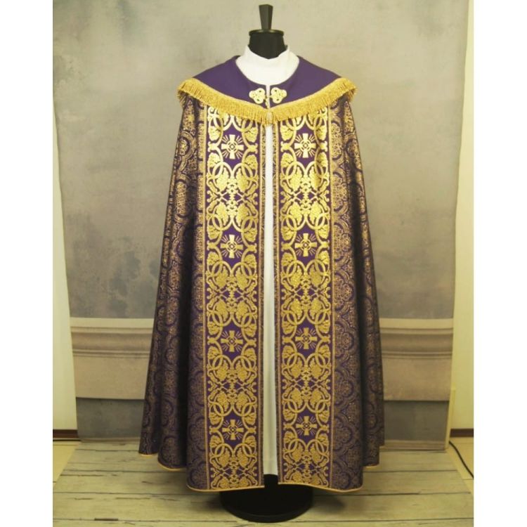 Korbik - szaty liturgiczne: Fioletowa kapa liturgiczna na pogrzeb K281 sklep hurtownia