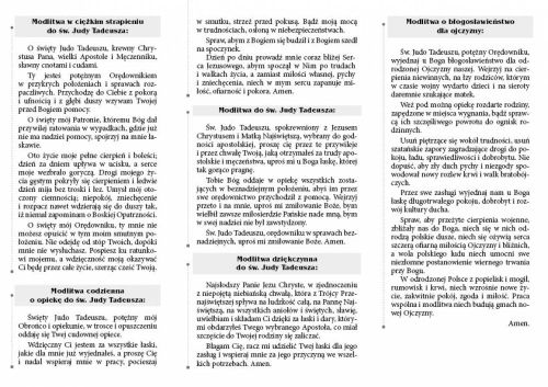 Folder składany Litania i Modlitwy do Św. Judy Tadeusza (25 sztuk)
