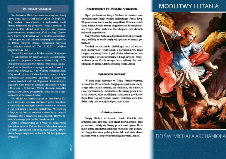 Folder składany Litania i Modlitwy do Świętego Michała Archanioła (25 sztuk)