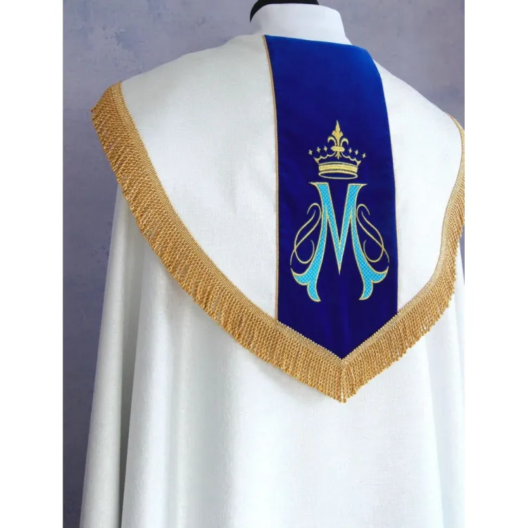 Liturgiczna kapa na nabożeństwa maryjne 145b Korbik producent szat liturgicznych Grudziądz