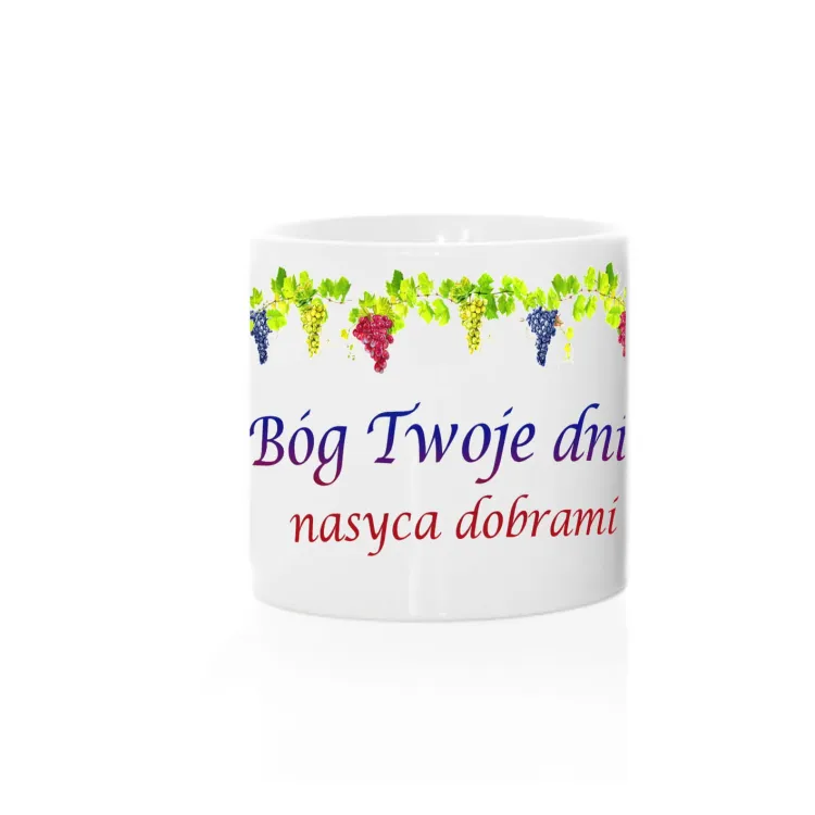 Filiżanka mini "Bóg Twoje dni nasyca dobrami" księgarnia chrześcijańska sklep z upominkami religijnymi