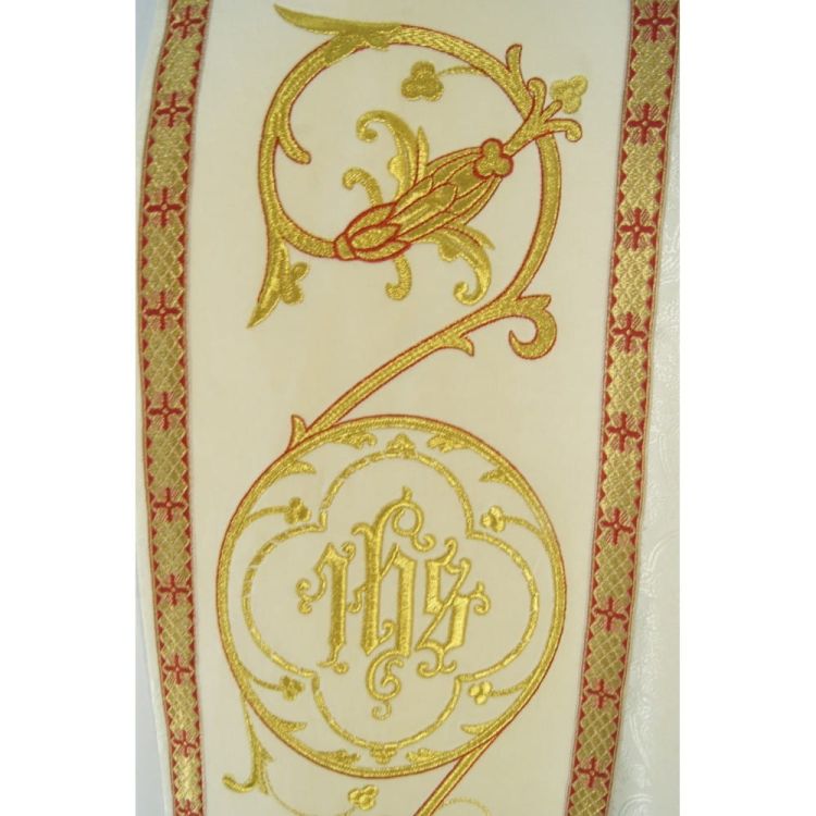 Biała kapa liturgiczna na nabożeństwa eucharystyczne K245 producent szat liturgicznych sklep
