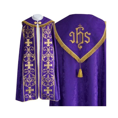 Fioletowa kapa pogrzebowa na cmentarz K26 uroczystości pogrzebowe szaty liturgiczne