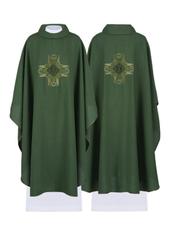 Producent ornatów poleca: Ornat zielony haftowany na okres zwykły HA7035-01
