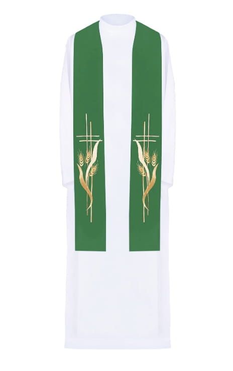Stuła zielona długa do kazań w okresie zwykłym KST/083 sklep producent szaty liturgiczne