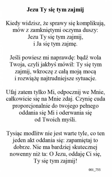 Obrazek Jezu Ty się tym zajmij z modlitwą zawierzenia ks. Dolindo 6 x 11 (100 sztuk)