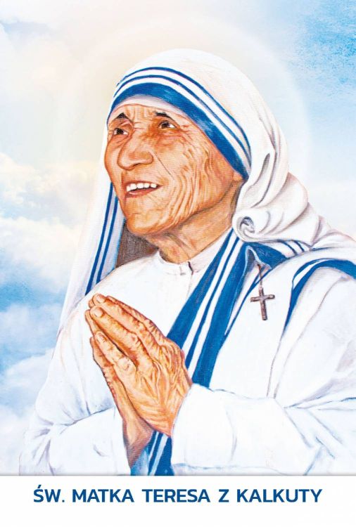 Sklep chrześcijański: Święta Matka Teresa z Kalkuty - pocztówka z modlitwą (10 sztuk)