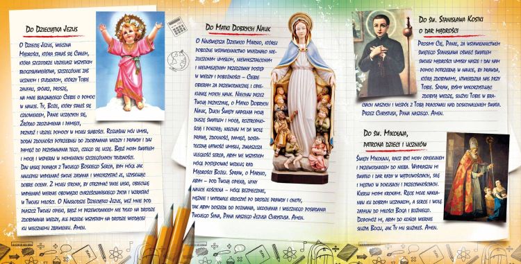 Folderek "Modlitwy ucznia" (25 sztuk) sklep z pomocami dla katechetów, dla duszpasterzy