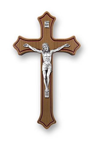 Krzyże duże po powieszenia na ścianie: Krzyż na ścianę z posrebrzaną figurą Chrystusa 35 cm (CL 82)
