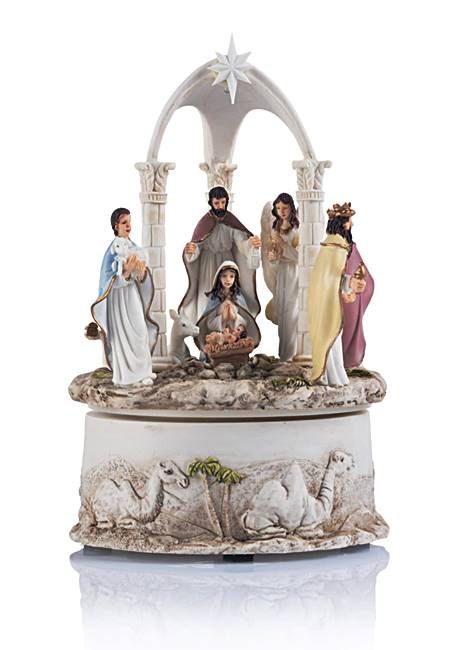 Szopka Bożonarodzeniowa świecąca z pozytywką KWS15203 sklep chrześcijański ozdoby świąteczne religijne