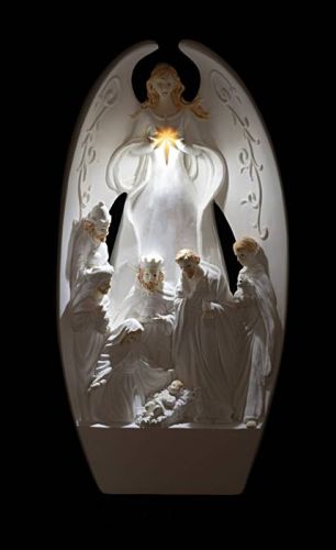 Szopka ze Świętą Rodziną podświetlana 19, 5 cm KWS15064 sklep  dewocjonalia religijne artykuły