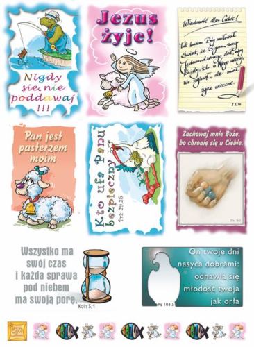 Naklejki ze słowami z Pisma Świętego - arkusz nr 1 sklep z chrześcijańskimi artykułami religijnymi