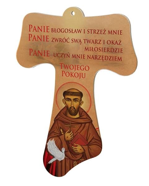 Krzyż TAU z błogosławieństwem - 22 cm