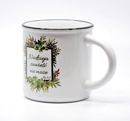 Dewocjonalia sklep - Kubek chrześcijański "Nadzieja zawieść nie może"