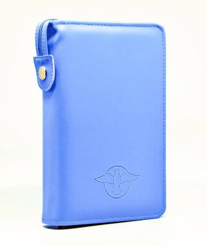 Etui okładka na Biblię "z rybką" średni format niebieska sklep z okładkami Biblia