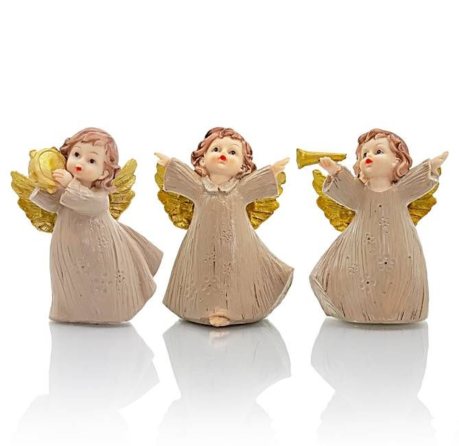 Aniołki - 3 figurki z instrumentami 11 cm ZESTAW XQ771 sklep z dewocjonaliami