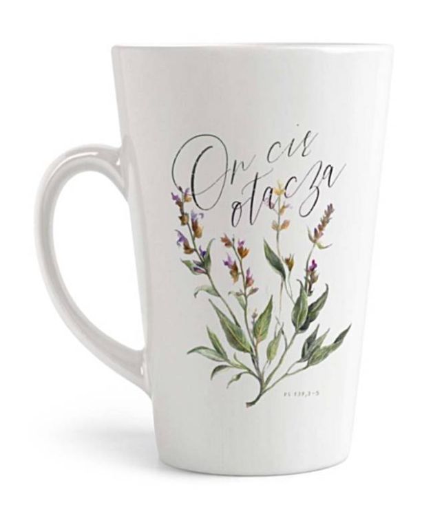 Kubek wysoki latte "On cię otacza ..." Ps 139 ksiegarnia religijna sklep chrześcijański