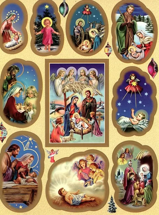 Naklejki świąteczne religijne Boże Narodzenie - BN11 sklep religijny naklejki dla dzieci