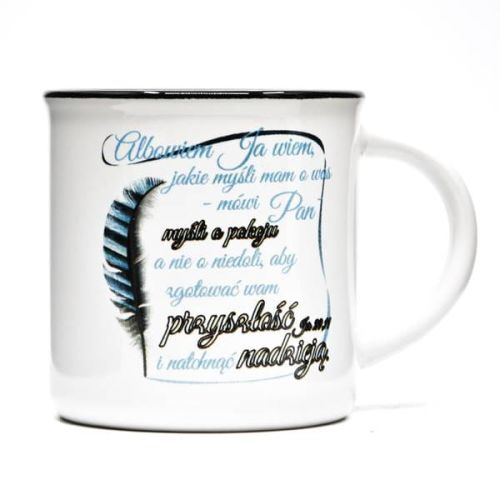 Kubek chrześcijański "Albowiem Ja wiem jakie myśli mam o was - myśli o pokoju ..." księgarnia religijna