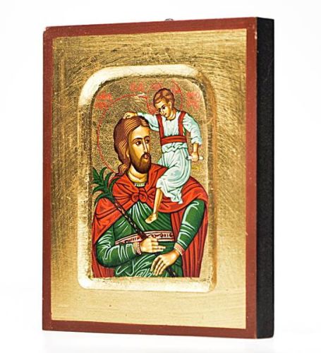 Sklep chrześcijański - Bizantyjska ikona podróżna świętego Krzysztofa 10 x 13