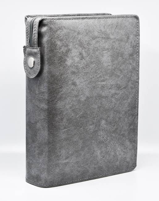 Okładka na Pismo Święte Edycja św. Pawła - skóra ekologiczna szara sklep z okładkami na Pismo Święte