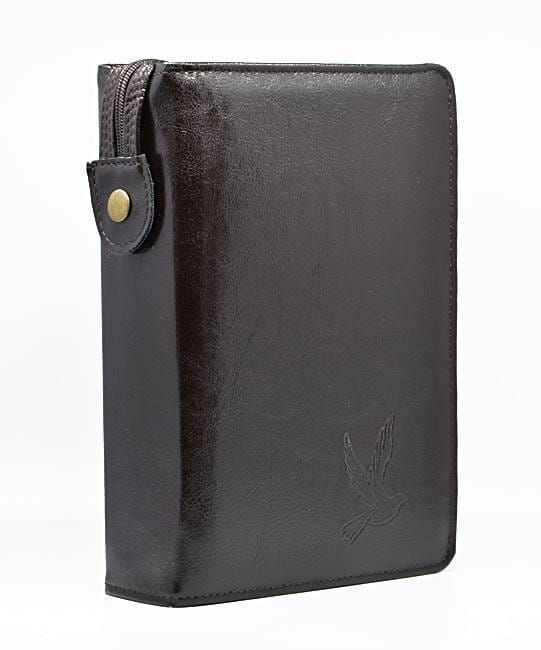 Okładka na Pismo Święte Edycja św. Pawła - skóra ekologiczna ciemny brąz księgarnia religijna