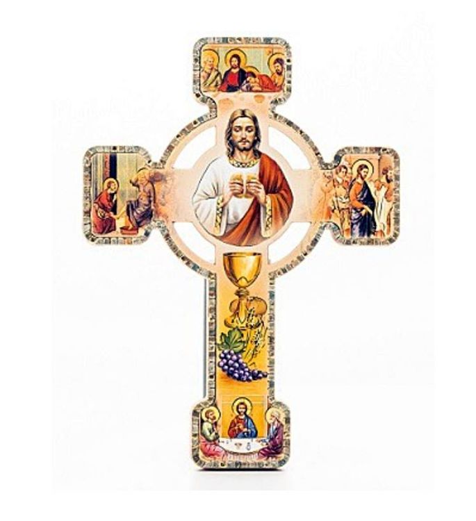 Krzyż USTANOWIENIE EUCHARYSTII 13 cm sklep chrześcijański