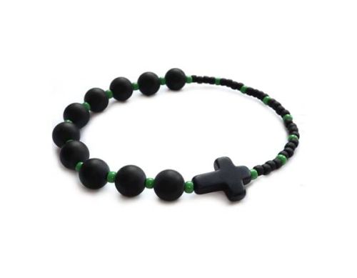 Różaniec na rękę bransoletka z matowego onyksu ręczne wykonanie 8420 [K80] księgarnia chrześcijańska dewocjonalia dla kobiet